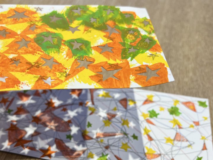 《10/25PM》きそがわ往来アートワークショップ「水のイメージの形を切り抜いた台紙から絵を描く「水ノイロ、水ノカタチ」の関連画像2